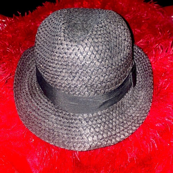 La  Vien Rose black straw Sunhat - Picture 1 of 9